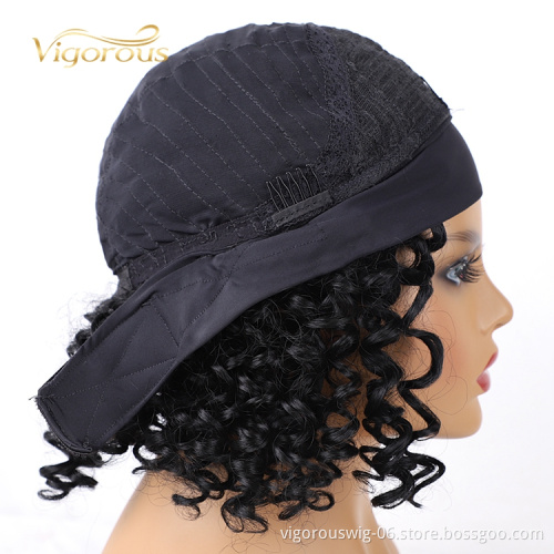 Wholesale Cheap Wrap Short Elastic Fashion Kinky Curly Lady Supplier Daily Party Soft Headband Synthetic Wig